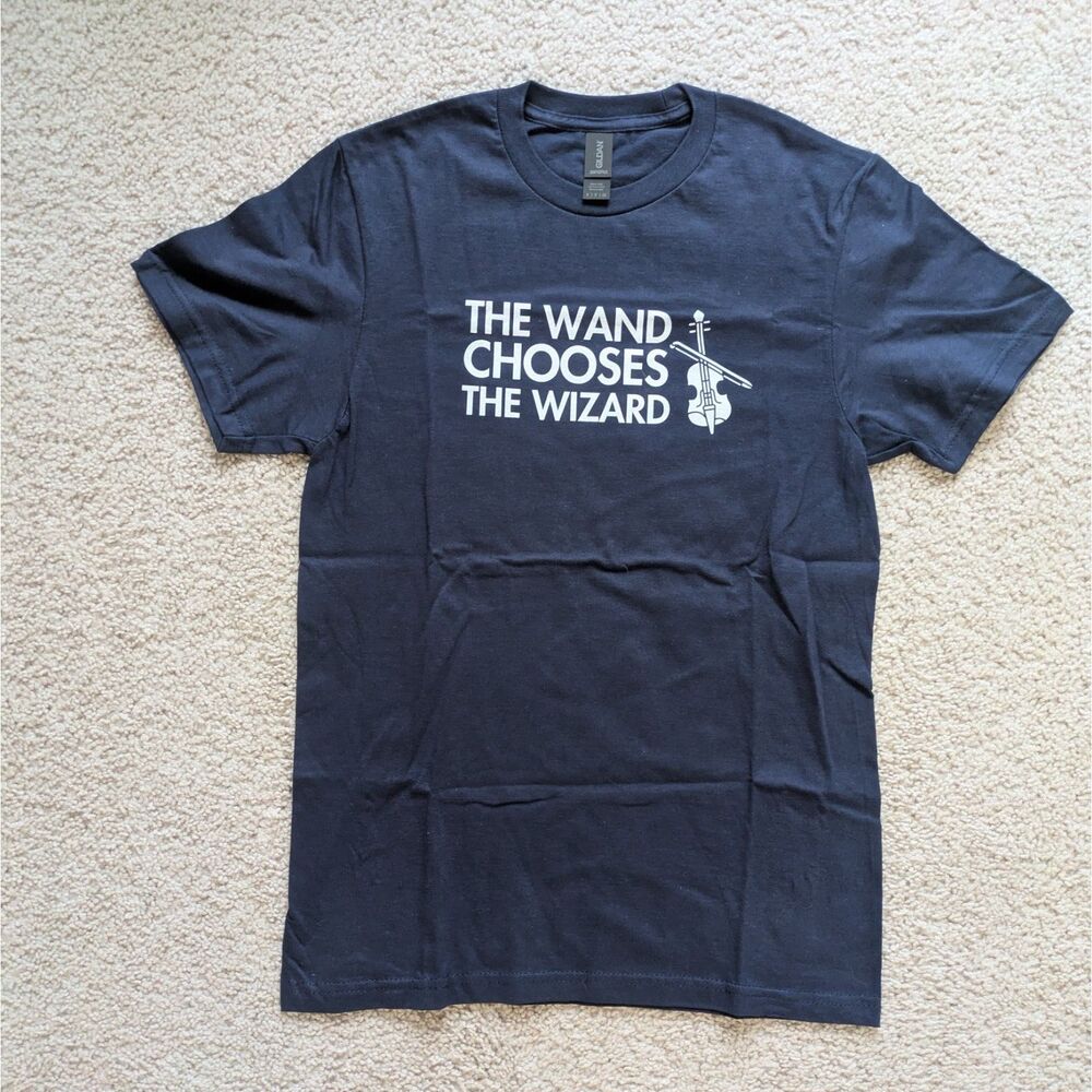 NWOT Unisex Navy Blue Funny Violin Tee Gildan Softstyle TShirt Sz S